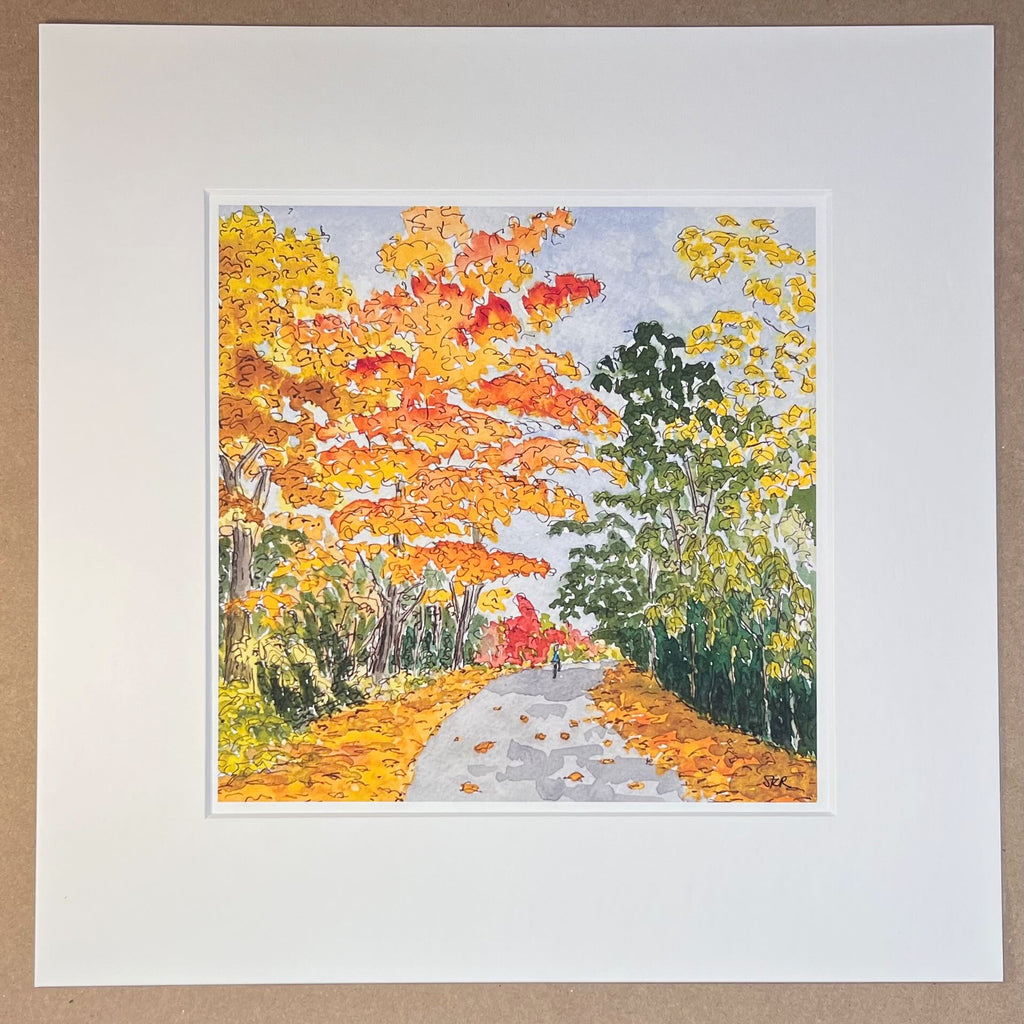Fall Bike Path - 8x8 Print
