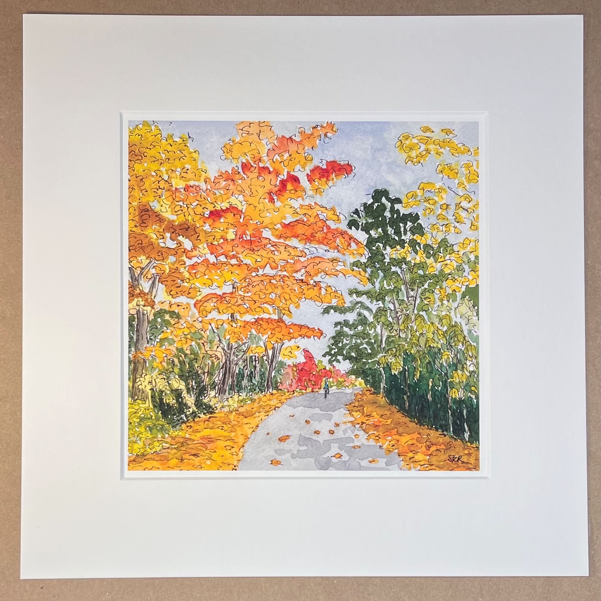 Fall Bike Path - 8x8 Print