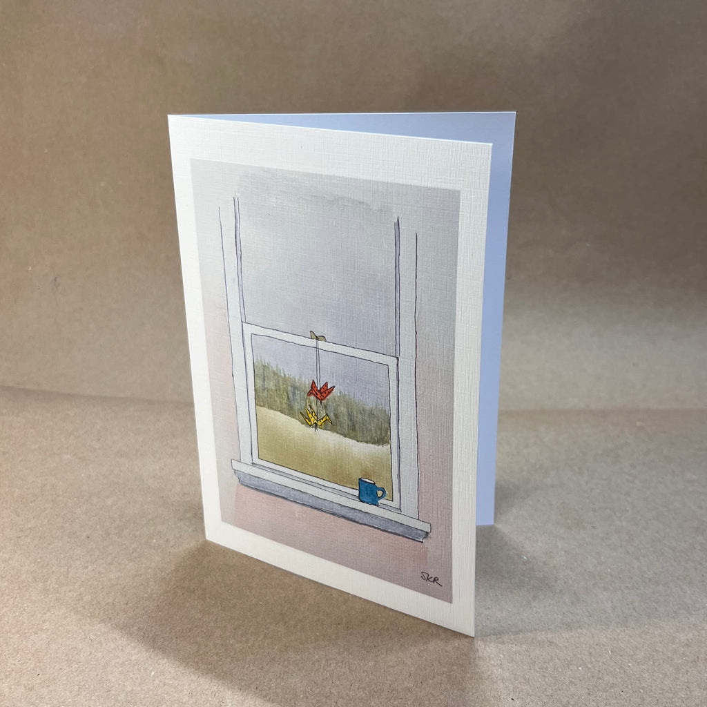 Peace Cranes in a Window - Holiday Card 10-pack