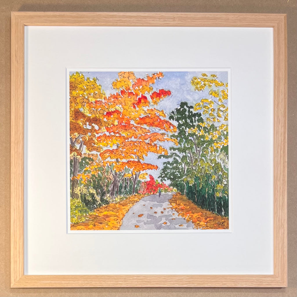 Fall Bike Path - 8x8 Print