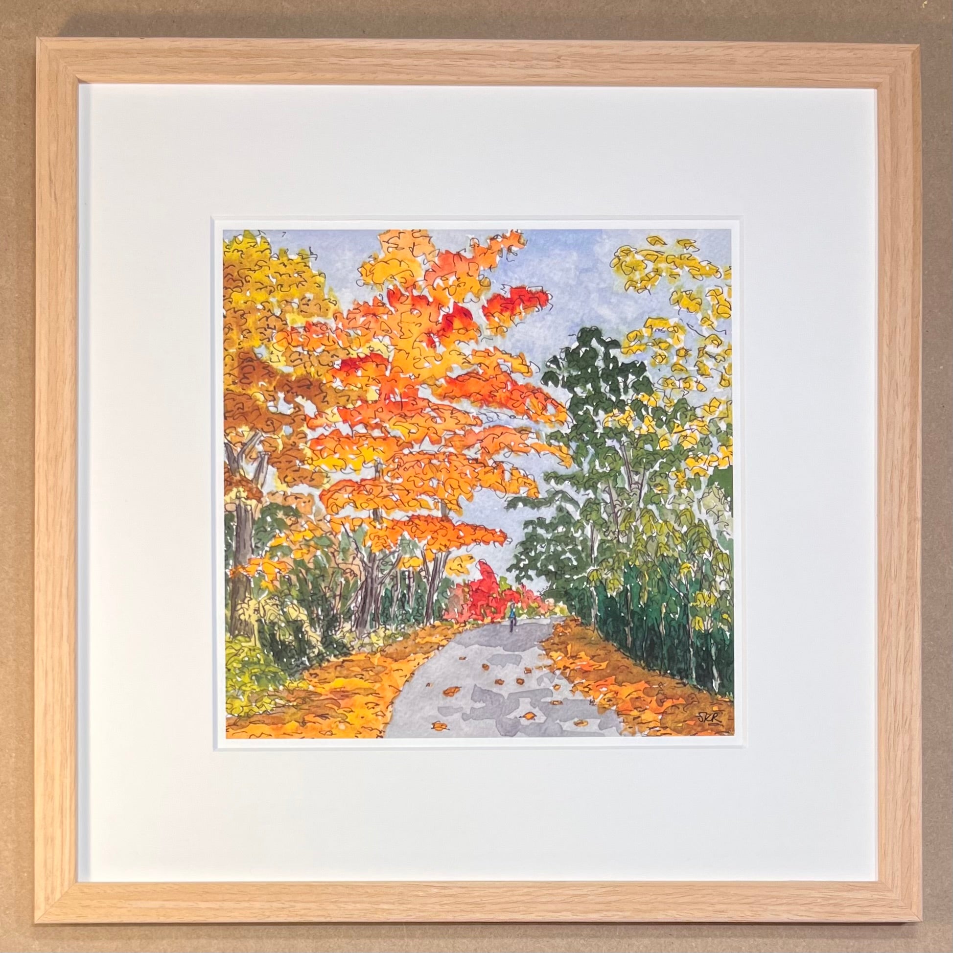 Fall Bike Path - 8x8 Print