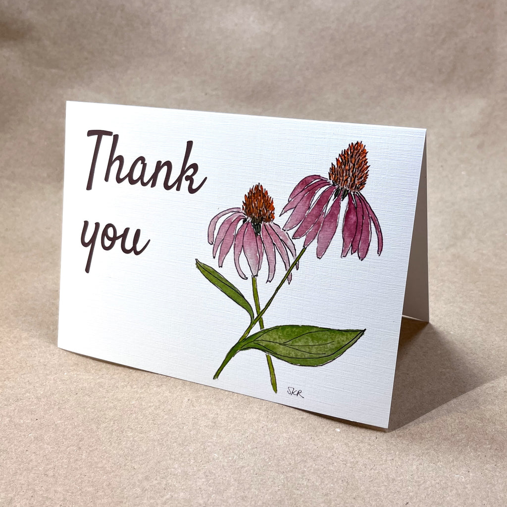 Purple Coneflowers - Thank You Card 5-pack