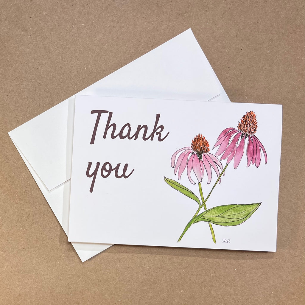 Purple Coneflowers - Thank You Card 5-pack